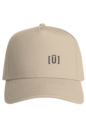 Beige cap with a logo on a white background