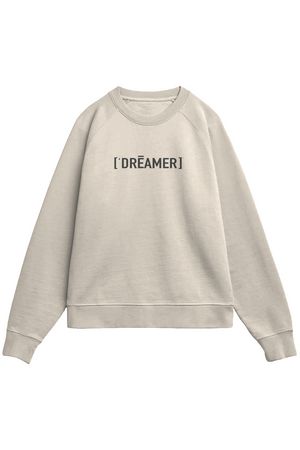 Bone sweatshirt with text on a white background