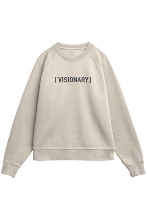 BONE sweatshirt with VISIONARY text on a white background
