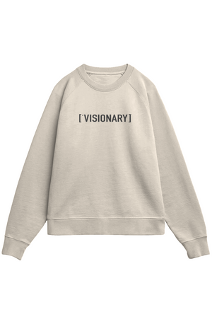BONE sweatshirt with VISIONARY text on a white background