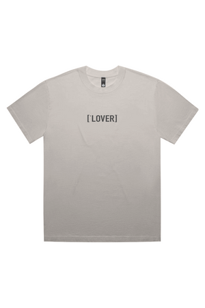 BONE t-shirt with 'LOVER' text on a white background