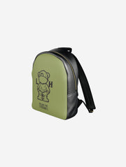 Little Humn GRN Green Leather Backpack