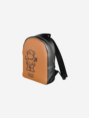 Little Humn ORG Orange Leather Backpack