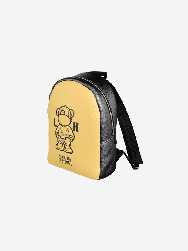 Little Humn YLO Yellow Leather Backpack