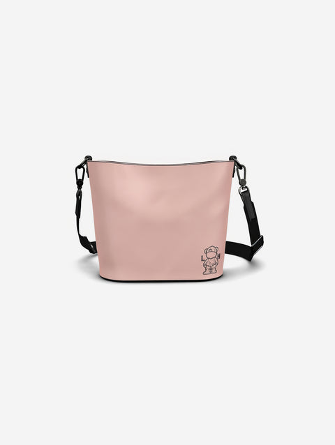 Little Humn PNK Pink Leather Bucket Tote Toddler Bag