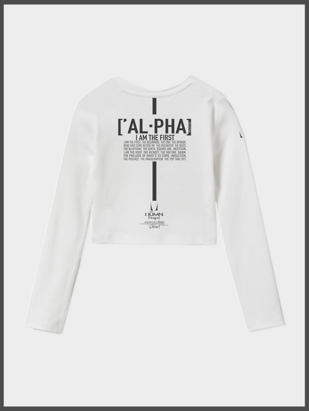 Alpha White Oversized Croptop Shirt