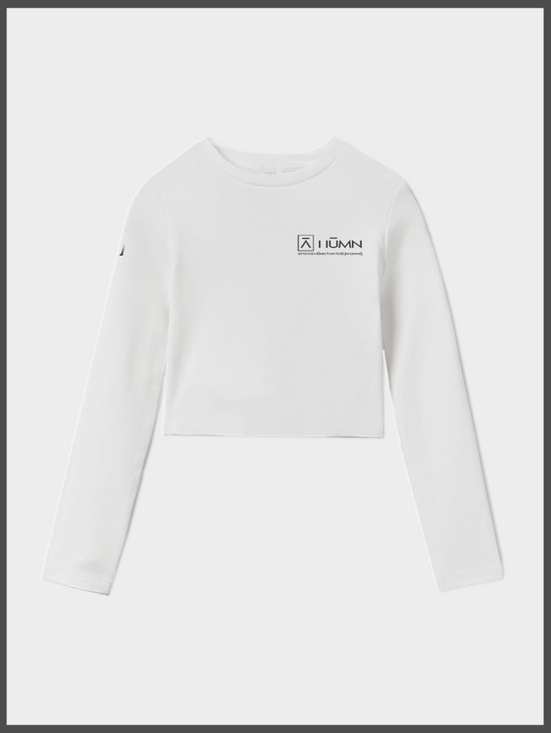 Alpha White Oversized Croptop Shirt