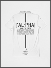 White Alpha Short Sleeve Polo