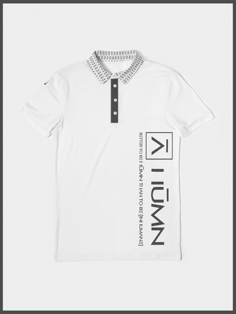 White Alpha Short Sleeve Polo
