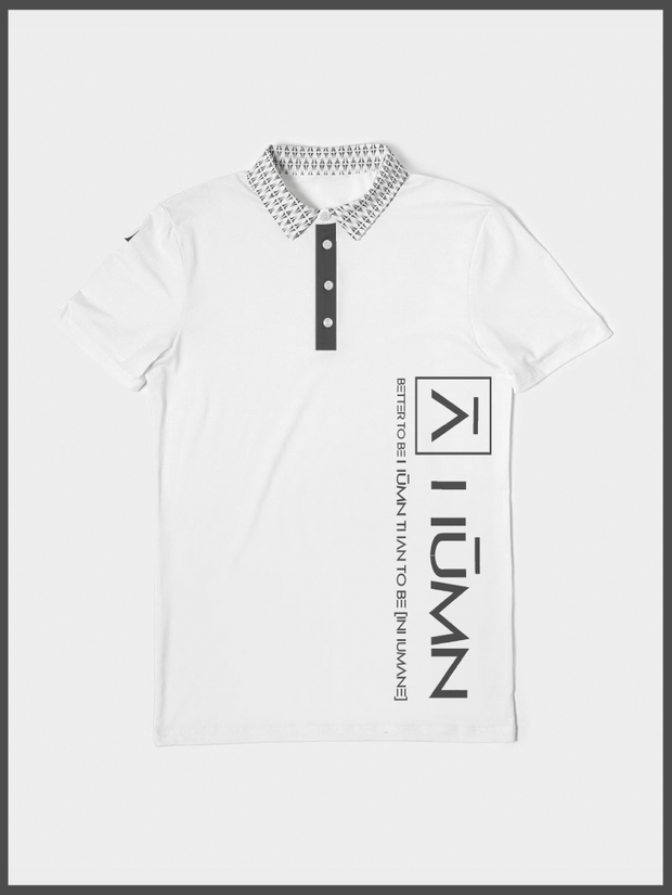 White Alpha Short Sleeve Polo