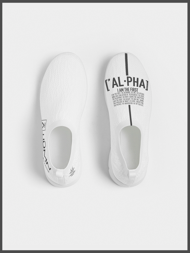 Alpha White Slip-On Flyknit Shoes