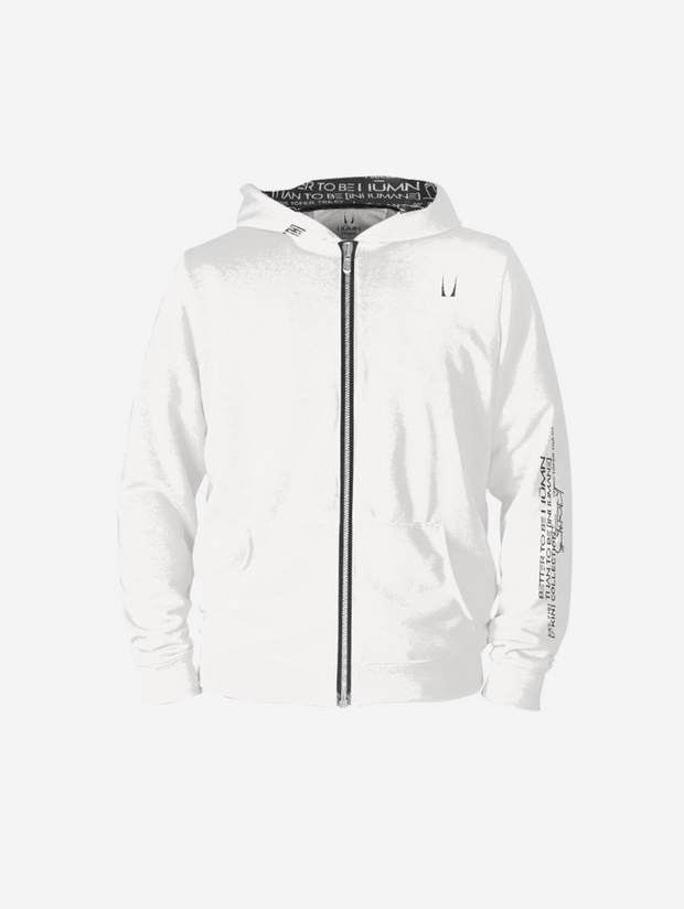 Stealth White Oversized Zip Hoodie