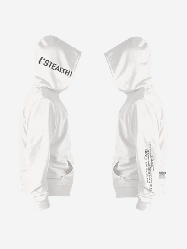 Stealth White Oversized Zip Hoodie