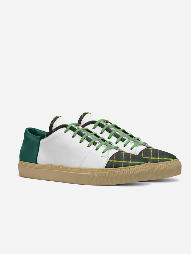 Bro Green White Plaid Low-top Shoes