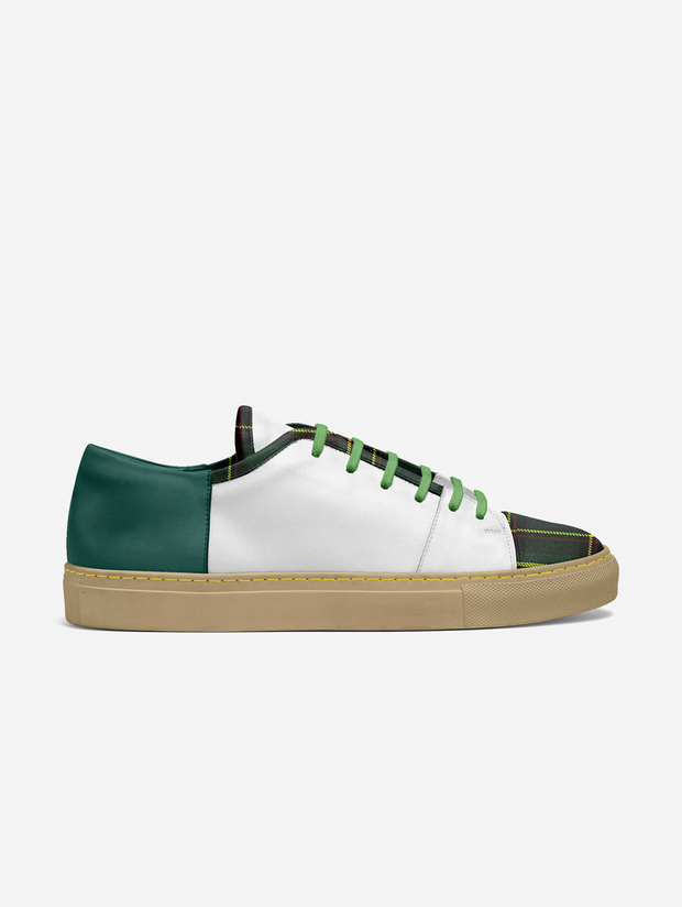 Bro Green White Plaid Low-top Shoes