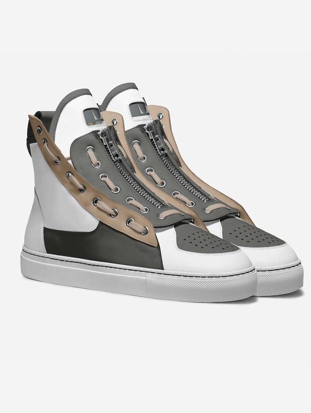 CT Clique Shark Tan Zipper High-top Shoes