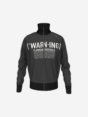 Grey Black Warning Tracksuit Jacket