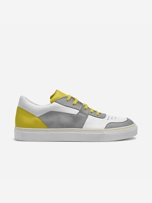 Origin White Yellow Silver Tennis Shoes