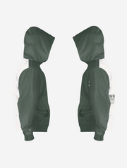 Warning Green White Oversized Zip Hoodie