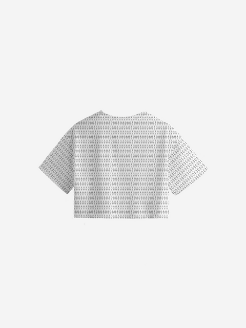 White Logo Branded Ovasized CropTop