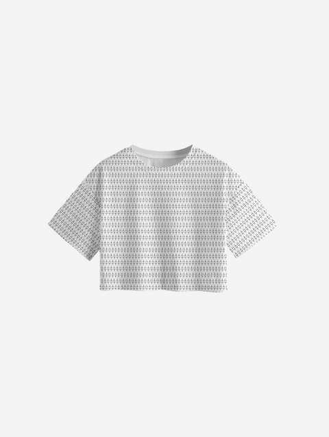 White Logo Branded Ovasized CropTop